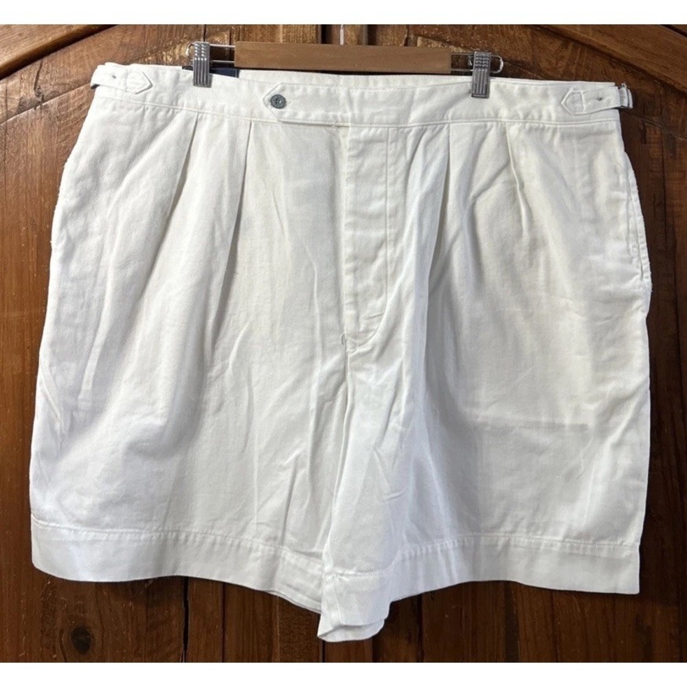 NWT Mens Polo Ralph Lauren Chino Shorts Pleated Side‎ Buckles Sz 42 7" Ins New